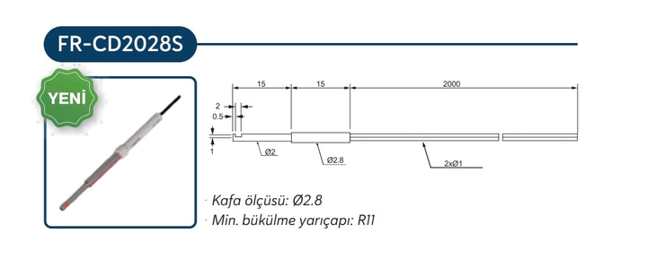 Çap 2.8 Cisimden Yansımalı Fiber Optik Kablo 2m Raxoll FR-CD2028S