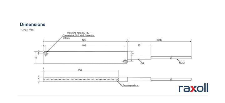 Karşılıklı Alan Tarama 100mm Fiber Optik Kablo 2m Raxoll FR-CT100A