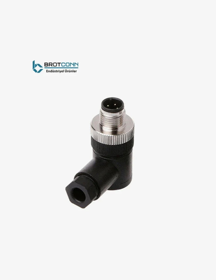 Brotconn M1205MA M12 5 Pin Erkek Açılı A Kod Konnektör Vida Bağlantılı PG7