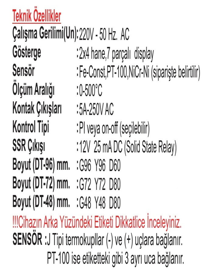 Dijital Sıcaklık Soğukluk Kontrol Cihazı J Tip -50- +150 derece ER-NA