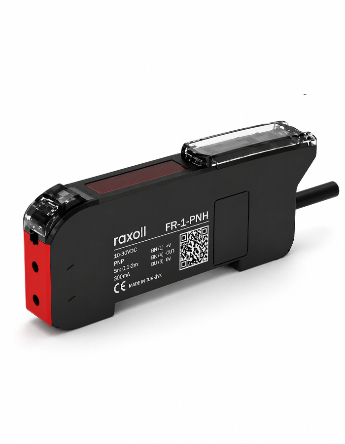 Raxoll FR-1-PNH Ultra Yüksek Hızlı Fiber Optik Sensör Amfisi PNP/NPN 2m Kablolu