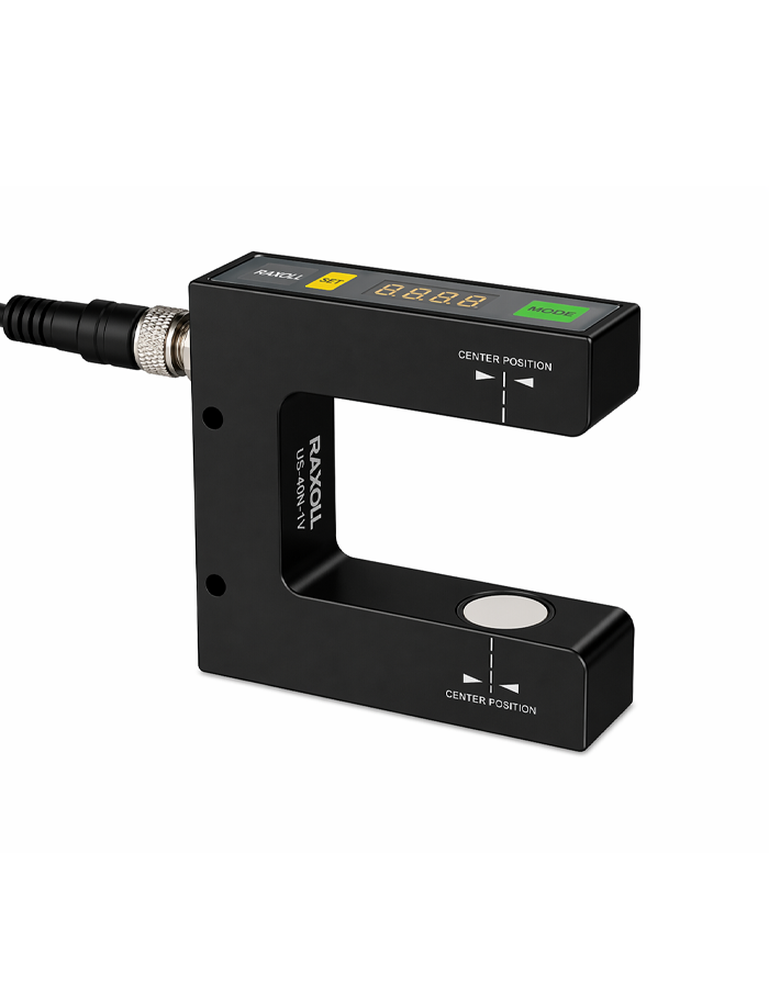 Ultrasonik Kenar Kontrol Sensörü Analog Çıkış 0-5V- x2 Npn Çıkış Raxoll US-40N-1V