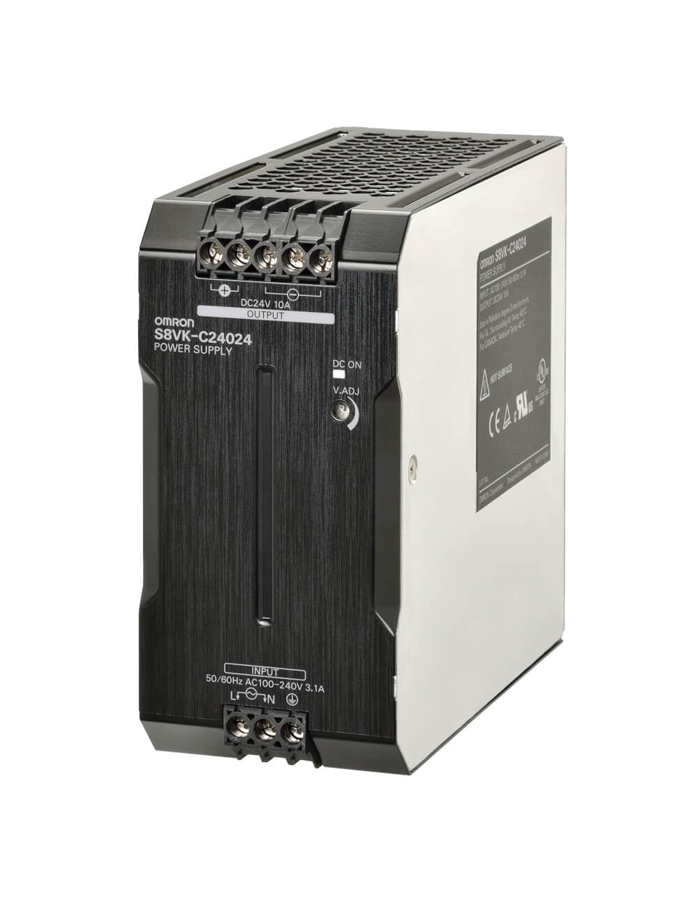 Omron Kitap tip Monofaze Güç Kaynağı Power Supply Ray Tip  240 W, 24VDC, 10A S8VK-C24024